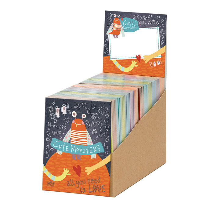 1111-0290 Notepad 9 x 12cm Cute Monster