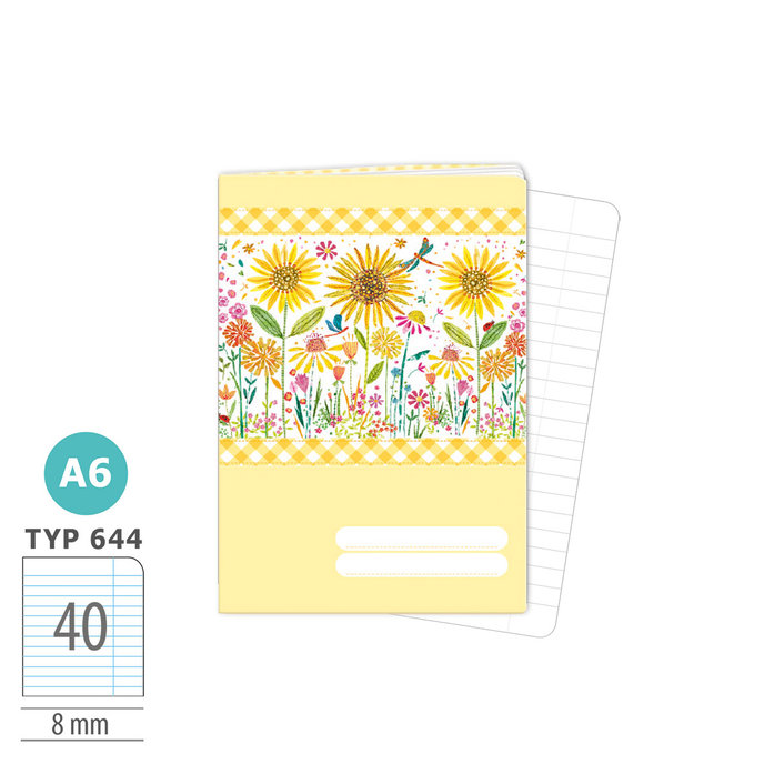 1598-0364 Zošit A6, 40 listov, TYP 644 Flowers stitch