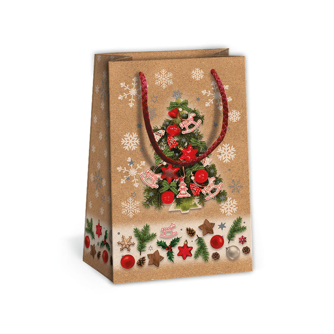 0814-0041 Darčeková taška vianočná NATUR