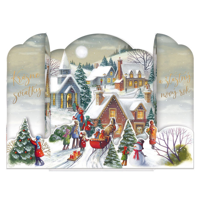 71-679 Christmas greeting card pop up SK