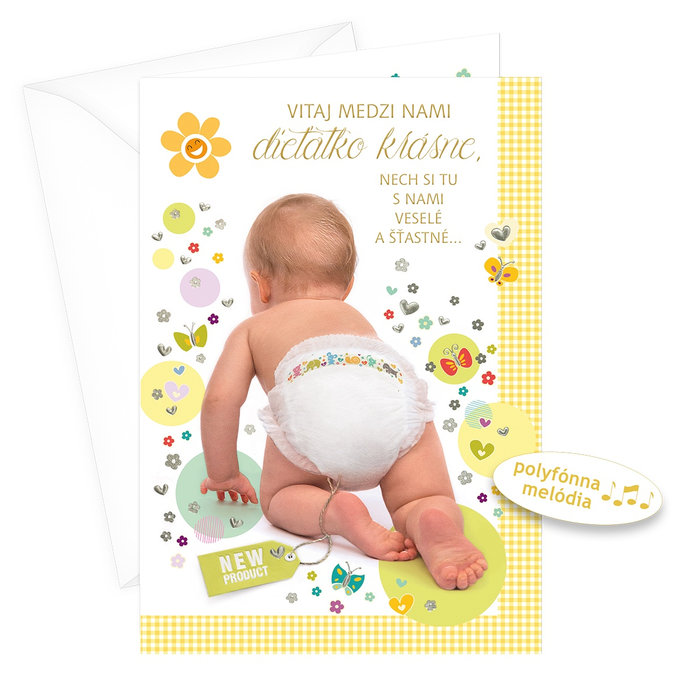 76-8000 Baby birth greeting card SK