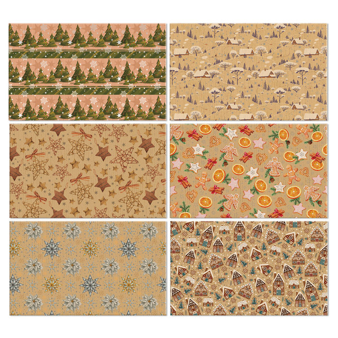 0940-0001 Baliaci papier vianočný kraft, box 60rol.