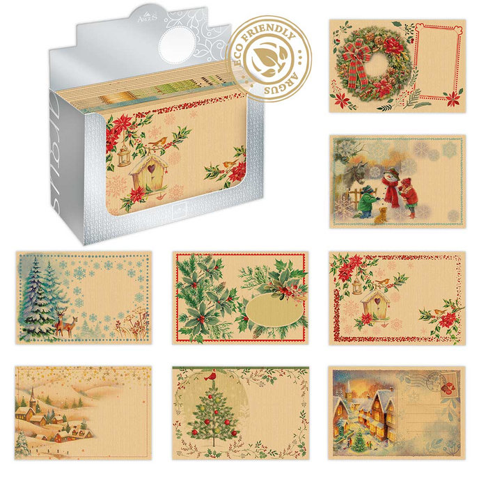 1082-V003 Envelope B6 NATUR with print, Christmas mix 120pcs