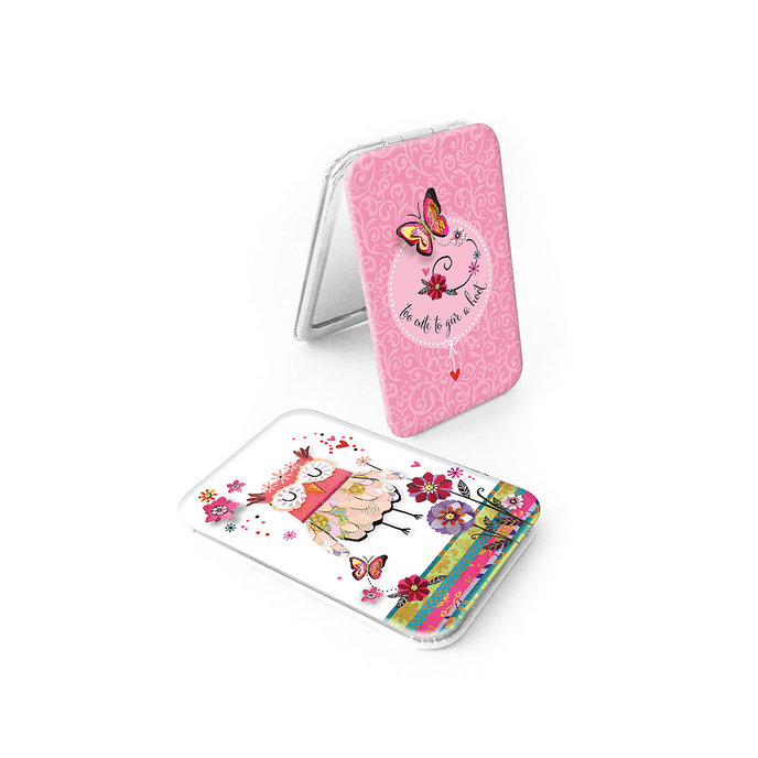 2325-0242 Compact mirror Happy owl