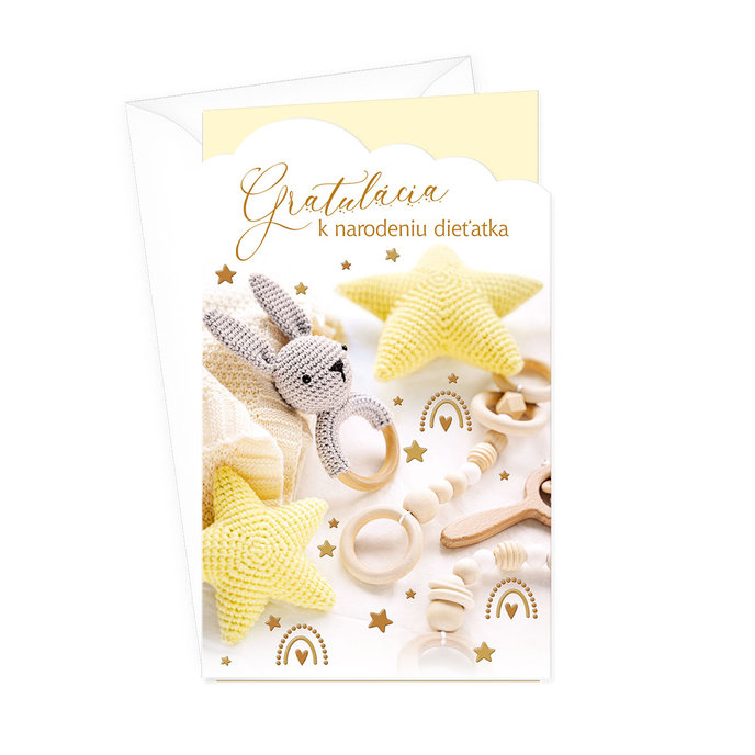 16-661 Baby birth greeting card SK