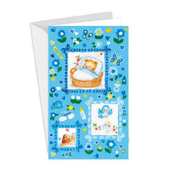 16-601 Baby birth greeting card SK