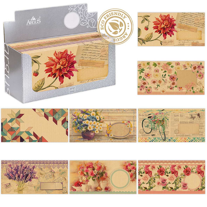 1083-C002 Obálka DL NATUR s potlačou, mix 120ks