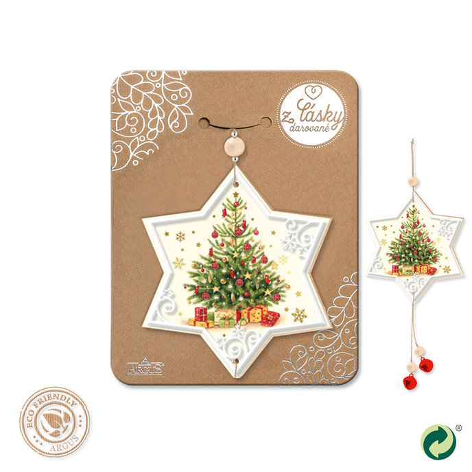 2357-1002 Vianočná drevená dekorácia