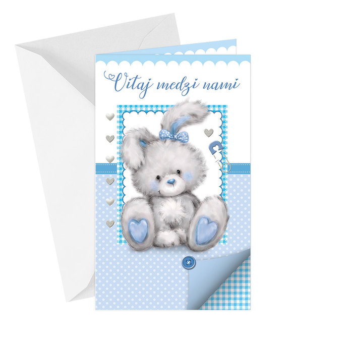 16-656 Baby birth greeting card SK