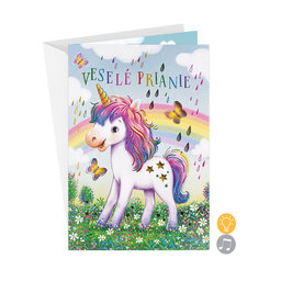 77-8014 Blahoprajná karta detská hudobná SK