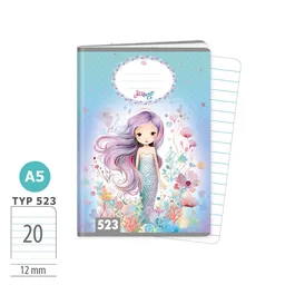 1593-0412 Zošit A5, 20 listov, TYP 523 Mermaid