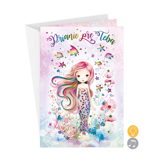 77-8009 Blahoprajná karta detská hudobná SK