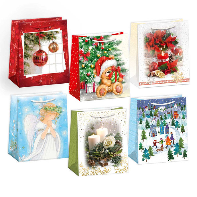 0843-0007 Darčeková taška vianočná, mix