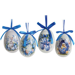 2346-0009 Easter decoration - Easter eggs, h. 75 mm, pkg. 4 pcs