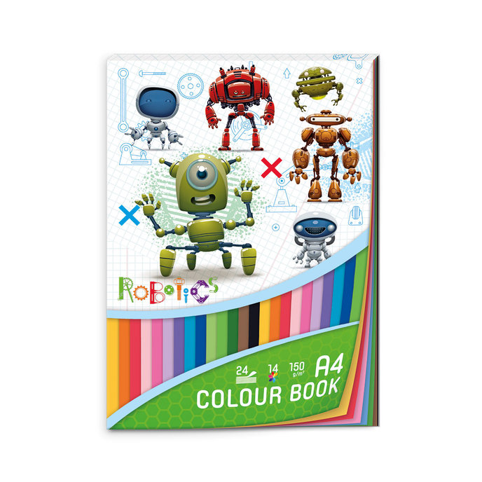 1703-0327 Blok farebných papierov A4 Robotics