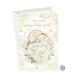 73-8013 Blahoprajná karta svadobná hudobná SK