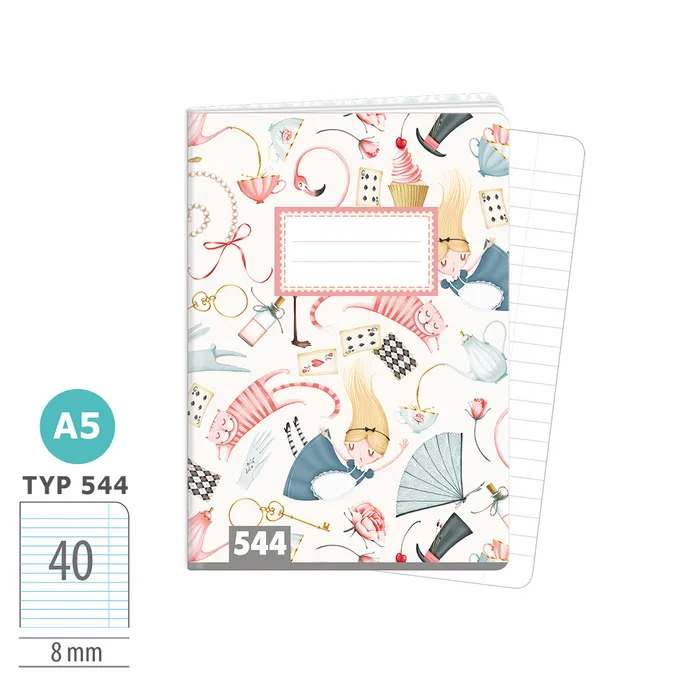 1592-0387 Exercise book A5, TYPE 544 Alice’s adventures in Wonderland