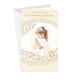 19-653 Greeting card with money flap SK/First holy communion