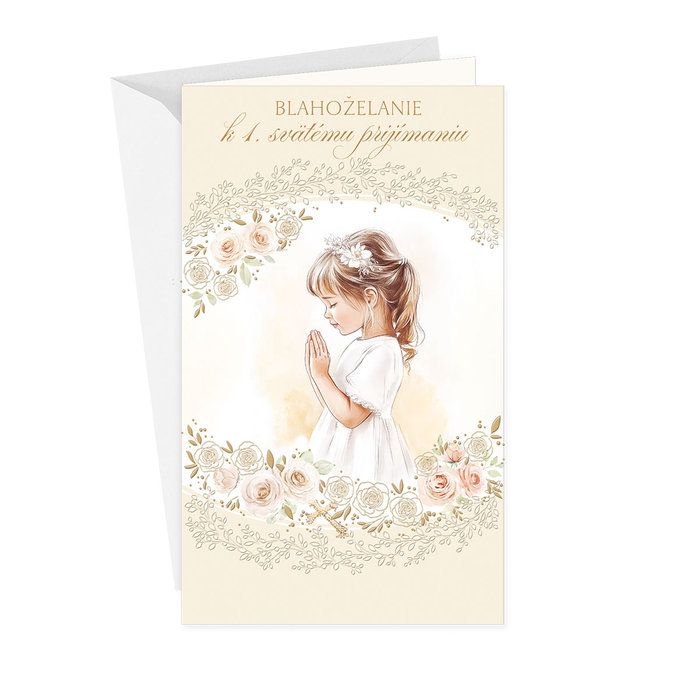 19-653 Greeting card with money flap SK/First holy communion