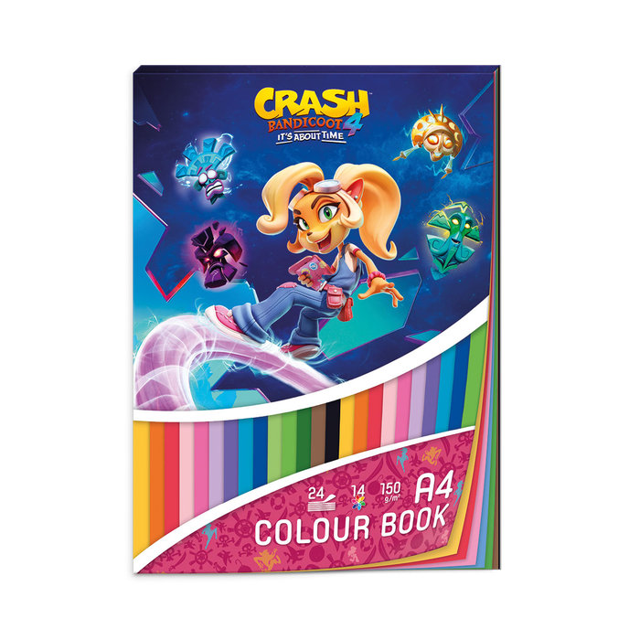 1705-0326 Blok farebných papierov A4 lic. Coco Bandicoot