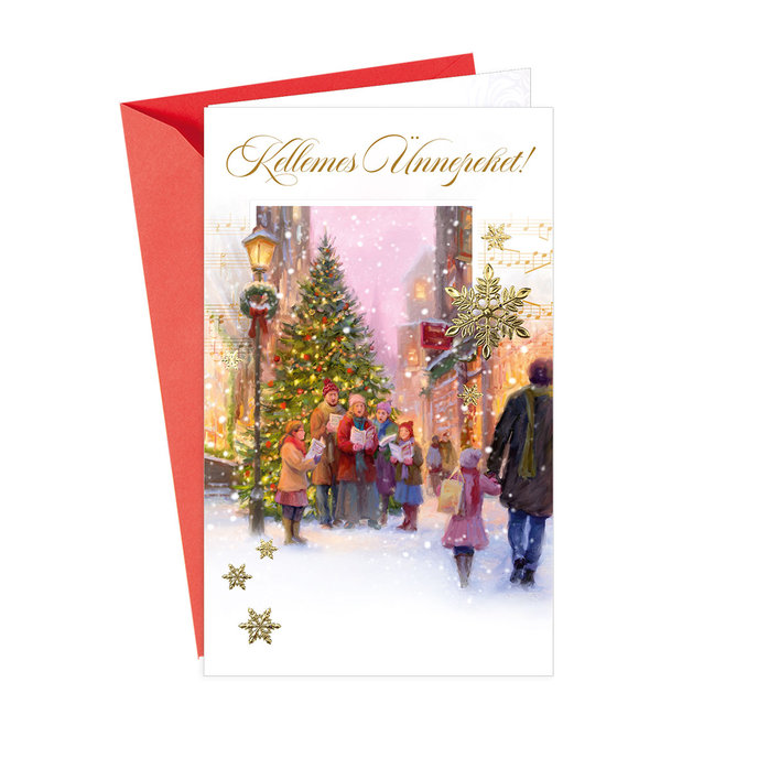 11-6466 Christmas greeting card with leap HU
