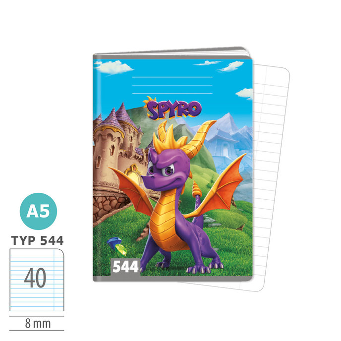 1595-0359 Zošit A5, 40 listov, TYP 544 lic. Spyro