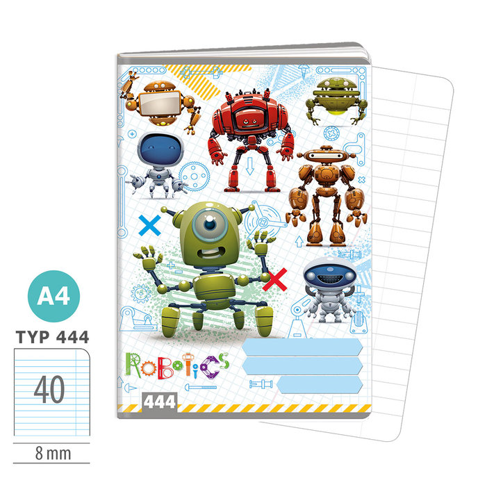1582-0327 Zošit A4, 40 listov, TYP 444 Robotics