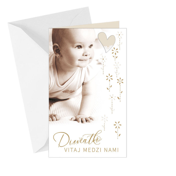 16-652 Baby birth greeting card SK