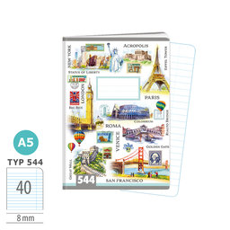 1592-0431 Zošit A5, 40 listov, TYP 544 Travel Time