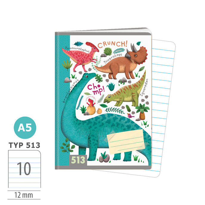 1594-0425 Zošit A5, 10 listov, TYP 513 Roaaar!