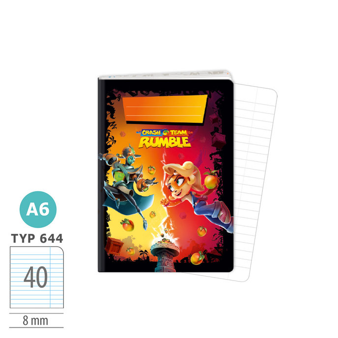 1599-0391-2 Exercise book A6, TYPE 644 lic. Crash Team Rumble
