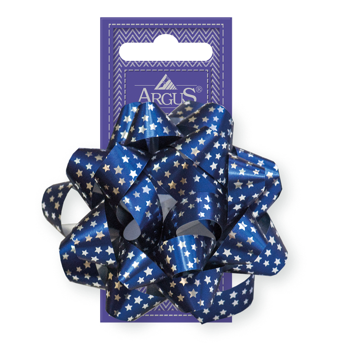 2002-8013-5 Star bow, average 120mm, blue