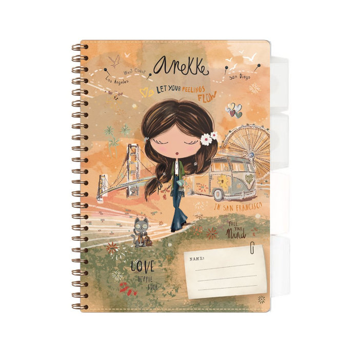 1547-0411 Spiral notepad A5 with dividers lic. Anekke