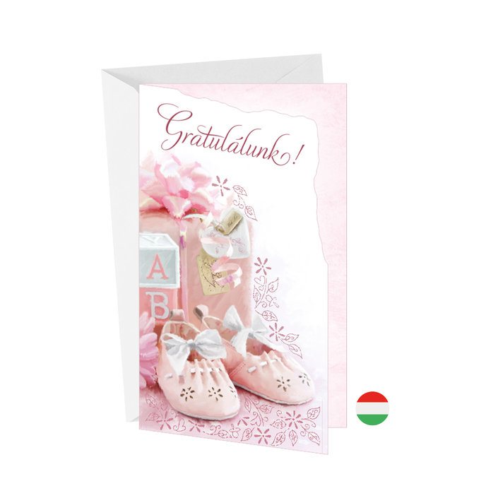 16-641 Baby birth greeting card HU