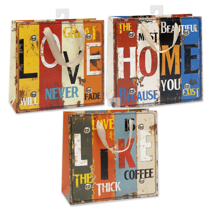 0787-R000 H Darčeková taška RETRO mix.