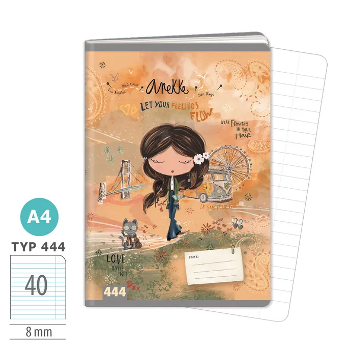 1585-0411 Exercise book A4, TYPE 444 lic. Anekke