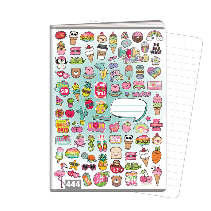 1582-0365 Exercise book A4, TYPE 444 Popstickers