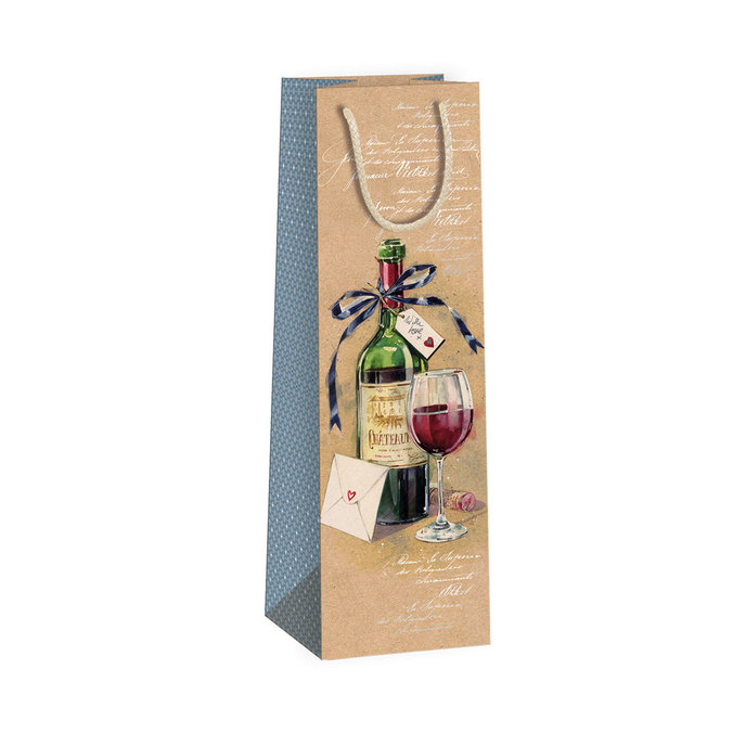0734-0108 Gift bag for vine NATUR