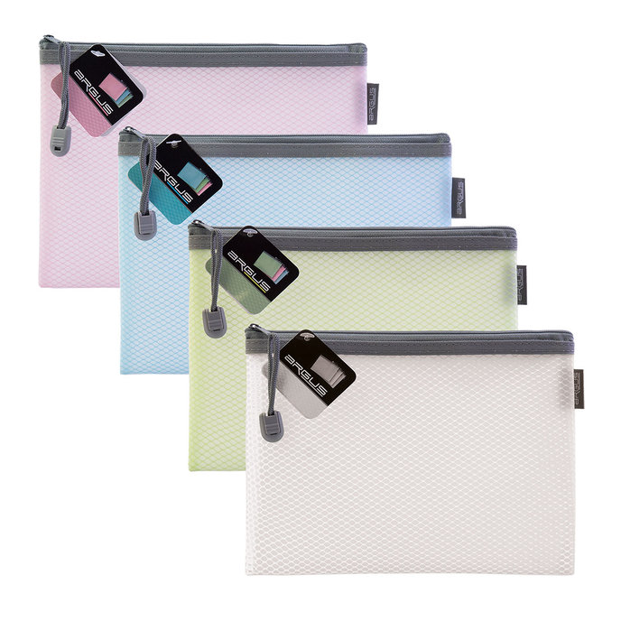 1657-8002 Plastový obal so zipsom A5, mix 12ks