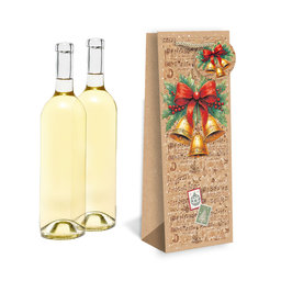 0835-0015 Darčeková taška na 2 ks vína, vian. SQUARE BOTTLE