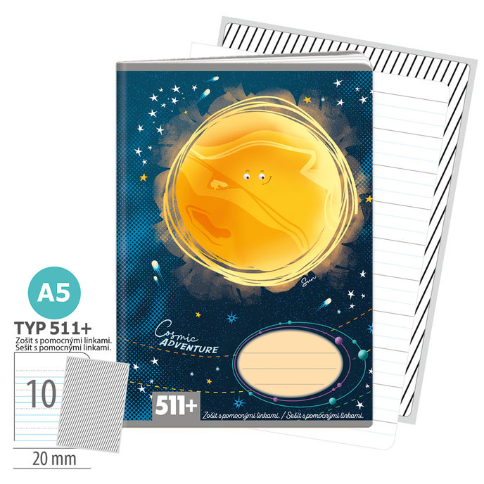 1586-0428 Zošit A5, 10 listov, TYP 511+ Cosmic adventure
