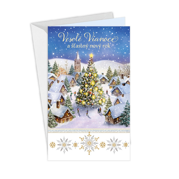 11-6435 Christmas greeting card card with leap SK