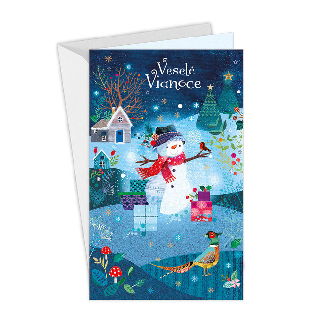 11-6477 Christmas greeting card card with leap SK