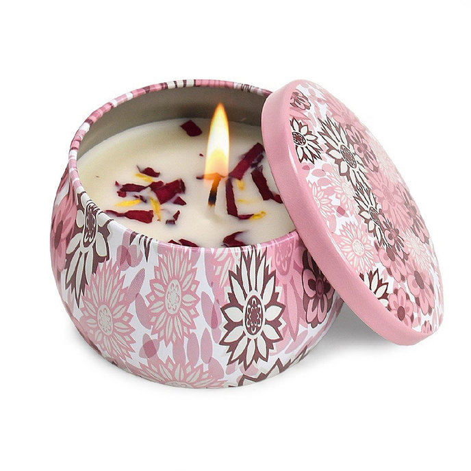 2358-0030 Floral candle - ROMANTIC LANGUAGE OF FLOWERS
