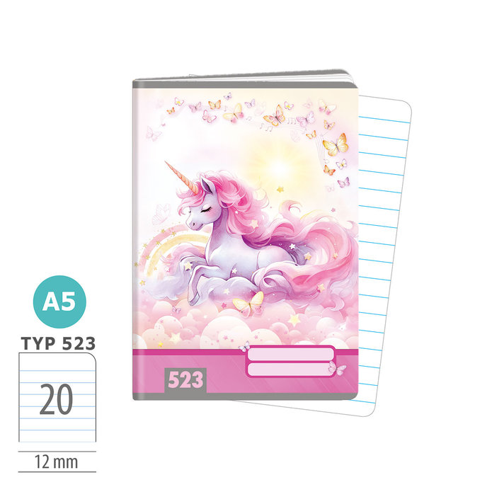 1593-0427 Zošit A5, 20 listov, TYP 523 Sweet Dreams