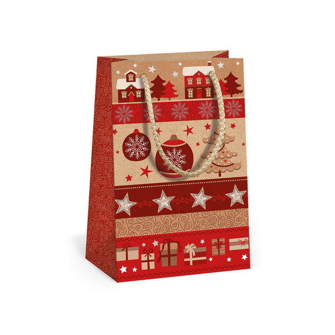 0814-0050 Darčeková taška vianočná NATUR