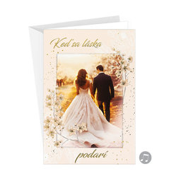 73-8012 Blahoprajná karta svadobná hudobná SK