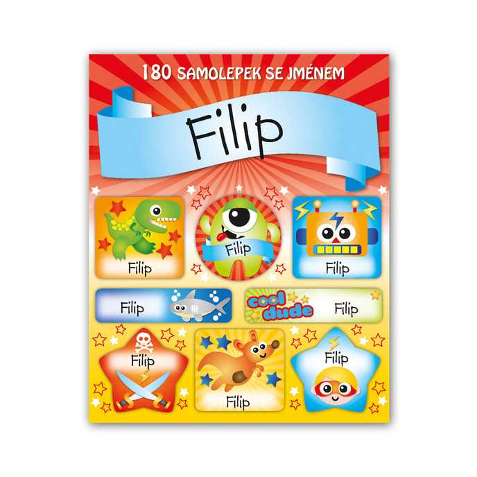 1114-0092 Trhací blok so samolepkami - 15 listov, Filip