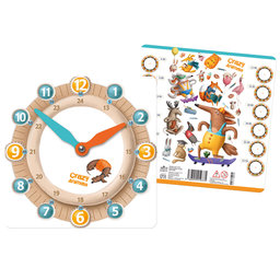 1711-0312 Paper clock Crazy Animals