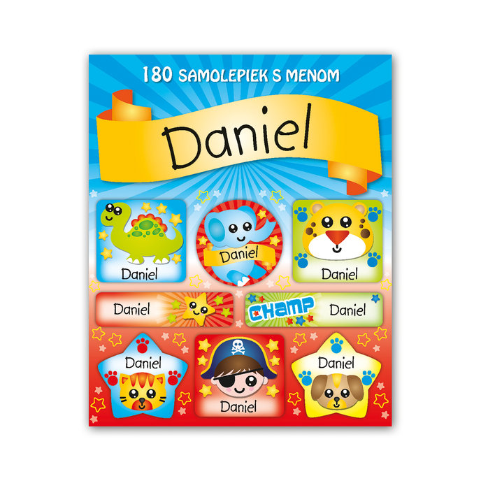 1114-0073 Trhací blok so samolepkami - 15 listov, Daniel